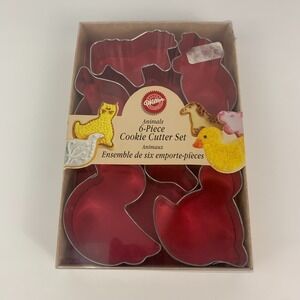 Wilton Spring Animal‎ Easter Cookie Cutter Set Cat Duck Pig Horse 6 piece